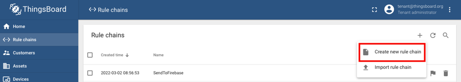 thingsboard rule chain create new