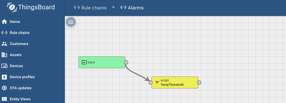 alarms rule chain workspace screenshot