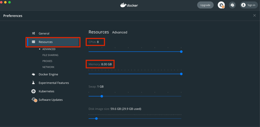 docker desktop settings cpu mem screenshot